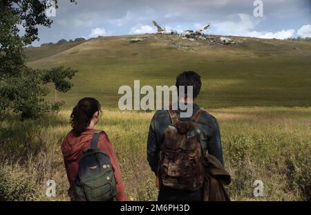Der Letzte von uns Pedro Pascal und Bella Ramsey Stockfoto