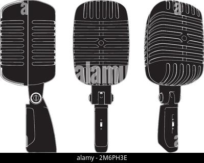 Retro-Mikrofonvektor Stock Vektor