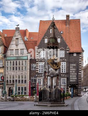 Roland-Statue in Bremen Stockfoto
