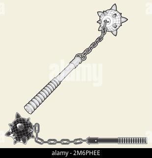 Mittelalterlicher Mace Vector Stock Vektor