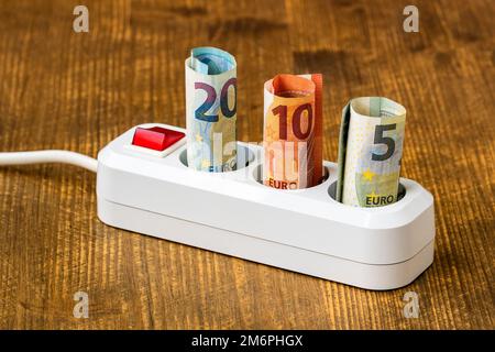 Konzept steigender Energiekosten Stockfoto