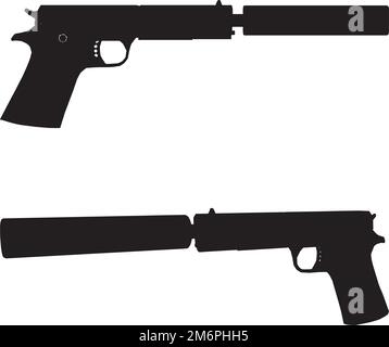 Pistole Mit Silencer Vector Stock Vektor