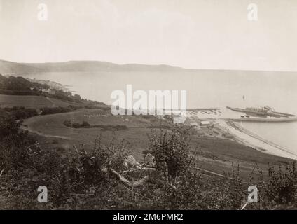 Oldtimer-Foto aus dem frühen 20. Jahrhundert: Lyme Regis und Cobb Stockfoto