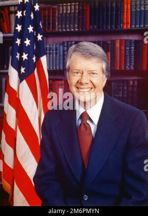 Jimmy Carter, ehemaliger Präsident der Vereinigten Staaten, 1977 Stockfoto