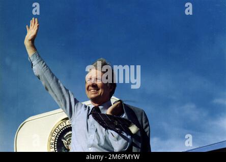 Jimmy Carter von der Air Force One, 17. Mai 1977 Stockfoto