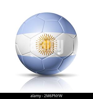 Fußball mit argentinischer Flagge. Illustration Stockfoto