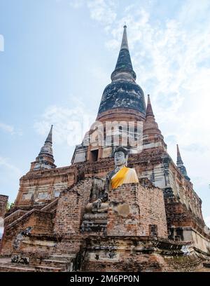 Ayutthaya, Thailand, Wat Yai Chaimongkol Stockfoto