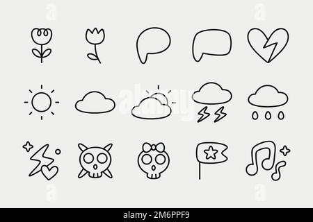 Niedliche Planer Sticker Vektor Sammlung Stock Vektor