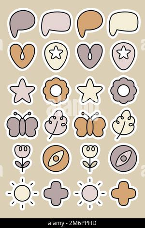 Niedliche Planer Sticker Vektor Sammlung Stock Vektor