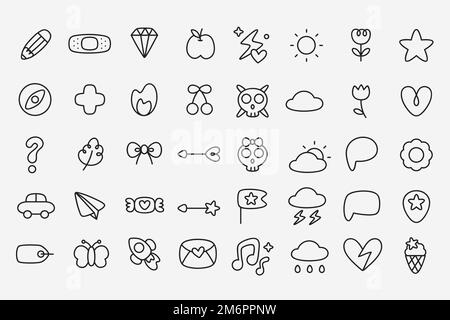 Niedliche Planer Sticker Vektor Sammlung Stock Vektor