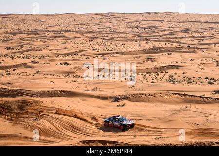 204 PETERHANSEL Stéphane (Fra), BOULANGER Edouard (Fra), Team Audi Sport, Audi RS Q e-tron E2, Auto, Action während der Stufe 5 des Dakar 2023 rund um Hail, am 5. Januar 2023 in Haika, Saudi-Arabien - Foto Eric Vargiolu / DPPI Stockfoto