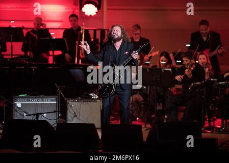 Jim James von My Morning Jacket tritt bei der David Lynch Foundation Benefit auf Stockfoto