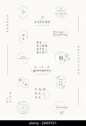 Florale Marken und Logo Designs Vektor-Kollektion Stock Vektor