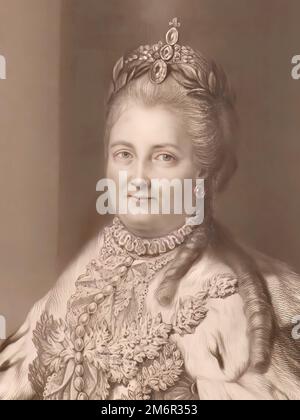 Katharina II. Oder Katharina die große, 1729 - 1796, Kaiserin von Russland, 1785, von Francesco Bartolozzi Stockfoto