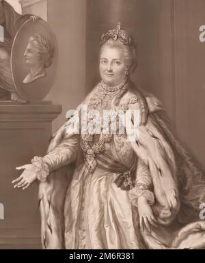 Katharina II. Oder Katharina die große, 1729 - 1796, Kaiserin von Russland, 1785, von Francesco Bartolozzi Stockfoto