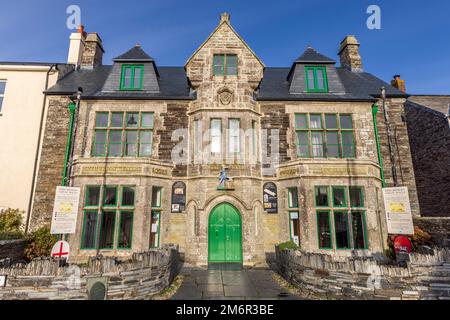 König Artus's große Hallen, Tintagel, Cornwall, England Stockfoto