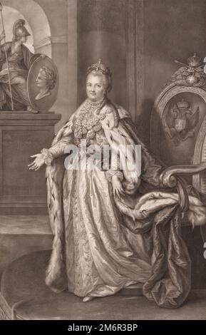 Katharina II. Oder Katharina die große, 1729 - 1796, Kaiserin von Russland, 1785, von Francesco Bartolozzi Stockfoto