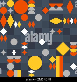 Geometrisches Patchwork-Muster. Nahtlose abstrakte Formen Textur. Vektor Textildruck von Tapeten Muster. Stock Vektor