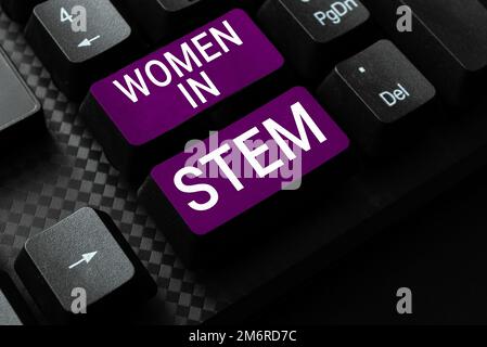 Handschrifttext Women in Stem. Wort für Wissenschaft, Technik, Technik, Mathematik, Forschung Stockfoto