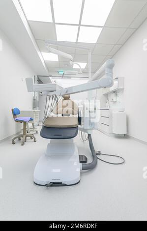 Innenraum der Zahnmedizin Arztpraxis, spezielle Ausrüstung Stockfoto