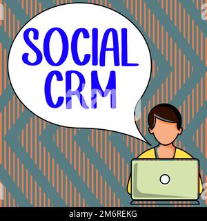 Handschrifttext für Social CRM. Konzeptfoto Kundenbeziehungsmanagement für die Interaktion mit Kunden Stockfoto