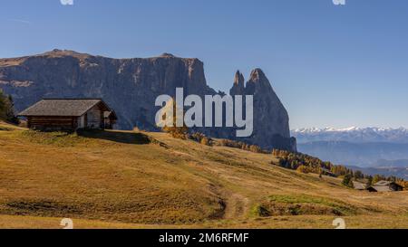 Seiser Alm im Herbst, Seiser Alm, Sud Tirol, Italien Stockfoto