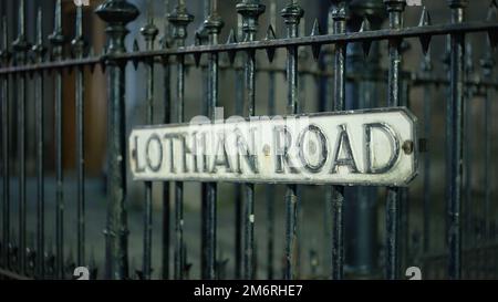 Straßenschild Lothian Road in Edinburgh Stockfoto