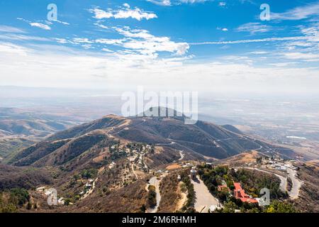 Überblicken Sie die Landschaft rund um den Schrein von Christus, den König, Guanajuato, Mexiko Stockfoto