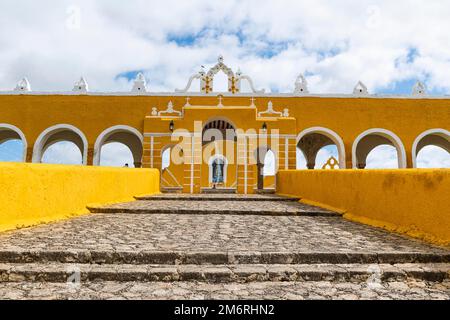 Convento de San Antonio, Izamal, die gelbe Stadt, Yucatan Mexiko Stockfoto