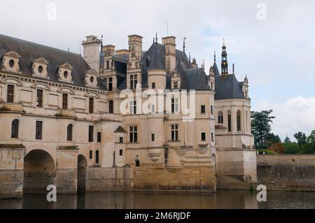 Das Chateau de Chenonceau ist ein französisches Chteau am Fluss Cher, in der Nähe des kleinen Dorfes Chenonceaux in Indre-et-Loire Stockfoto