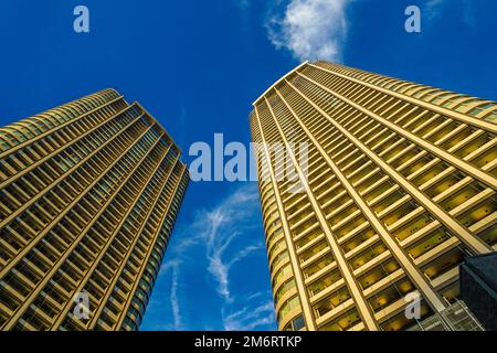 Minato-ku und die Gruppen der Gebäude von Shiodome Stockfoto