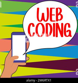 Konzeptionelle Darstellung Web-Codierung. Geschäftsideen, die mit der Entwicklung einer Website für das Internet verbunden sind Stockfoto