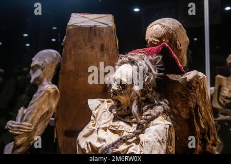 Museum der Mumien, UNESCO-Weltkulturerbe Guanajuato, Mexiko Stockfoto