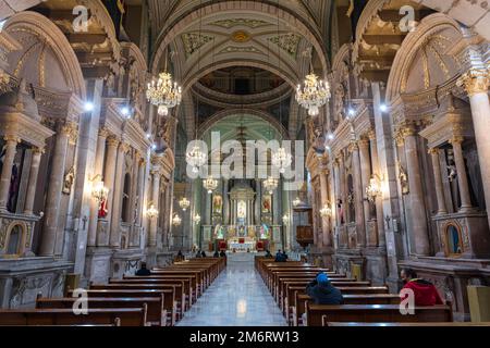 Das Innere des Templo de San Francisco, UNESCO-Weltkulturerbe Queretaro, Mexiko Stockfoto