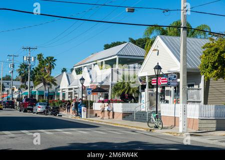 Kolonialhäuser in Key West, Florida, USA Stockfoto