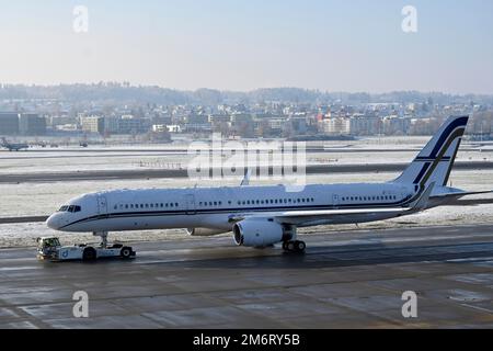 Aircraft Freedom II LLC, Boeing 757-200, VP-BBE, Zürich Kloten, Schweiz Stockfoto