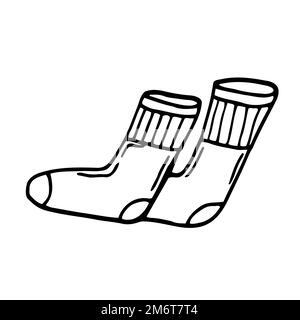 Vektor handgezeichnete Socken umreißen Doodle Symbol. Socken Skizze Illustration für Print, Web, mobile und Infografiken isoliert Stock Vektor