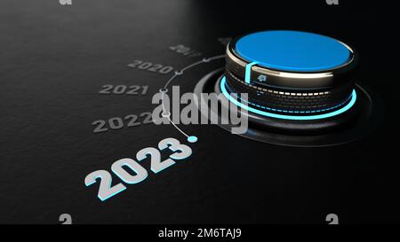 Bedienknopf 2023 Stockfoto