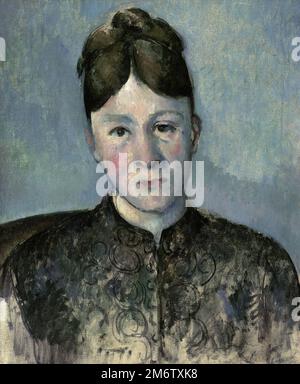 Porträt von Madame Cézanne (Hortense Fiquet), gemalt vom französischen Impressionisten Paul Cézanne im Jahr 1885 Stockfoto