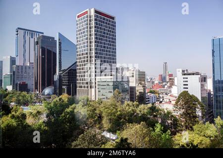 Mexiko-Stadt, Cuauhtemoc Avenida Paseo de la Reforma, Hochhaus Wolkenkratzer hohe Gebäude, City-Skyline, draußen Stockfoto