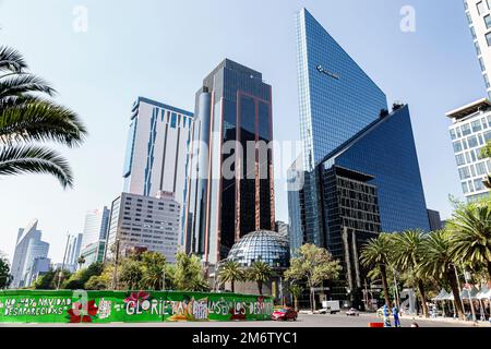 Mexiko-Stadt, Cuauhtemoc Avenida Paseo de la Reforma, Bolsa Mexicana de Valores BMV, Börsengebäude, moderne Architektur von Juan Jose Diaz Infante Stockfoto