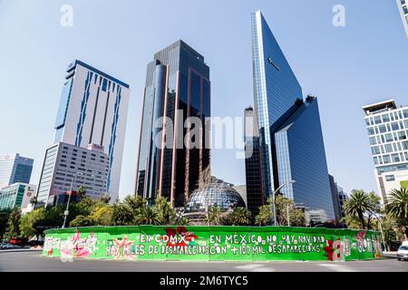 Mexiko-Stadt, Cuauhtemoc Avenida Paseo de la Reforma, Bolsa Mexicana de Valores BMV, Börsengebäude, moderne Architektur von Juan Jose Diaz Infante Stockfoto