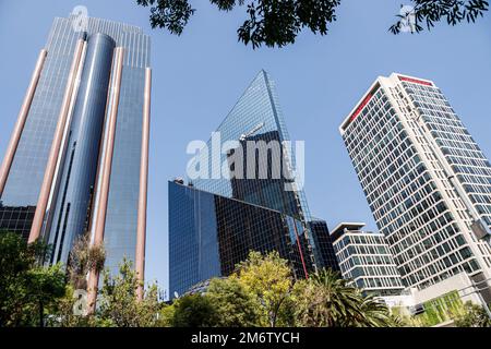 Mexiko-Stadt, Cuauhtemoc Avenida Paseo de la Reforma, Bolsa Mexicana de Valores BMV, Börsengebäude, moderne Architektur von Juan Jose Diaz Infante Stockfoto