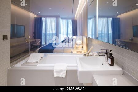 Luxuriöses Schlafzimmer eines 5-Sterne-Hotels Stockfoto