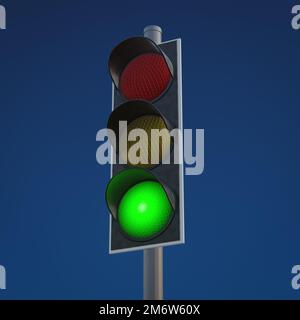 Typische Ampeln werden grün angezeigt Stockfoto