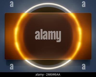 Verschwommenes Neonlicht aus Glas Stockfoto