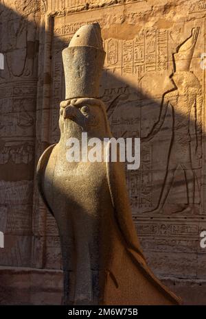 Ägyptische Statue des falkengottes Horus Stockfoto