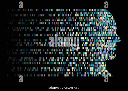 Darstellung des Genomdatencodes Stockfoto