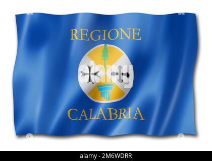 Flagge der Region Kalabrien, Italien Stockfoto