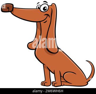 Komischer Cartoon-Dackel-Hund-Comic-Tier-Charakter Stockfoto
